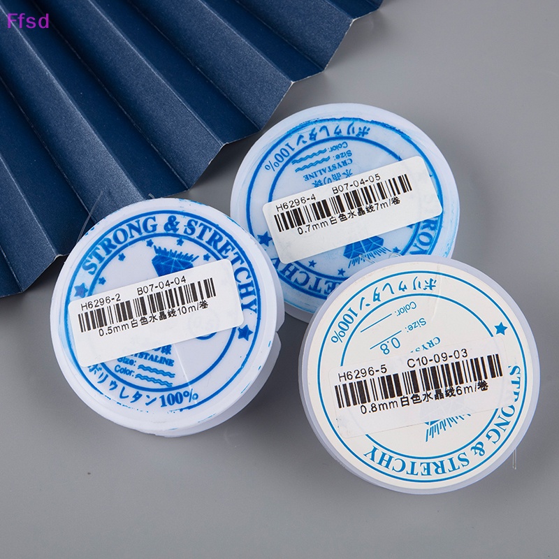 Cuộn Dây Làm Trang Sức Co Giãn Trong Suốt Màu Trắng 0.4-1mm 12-5M DIY