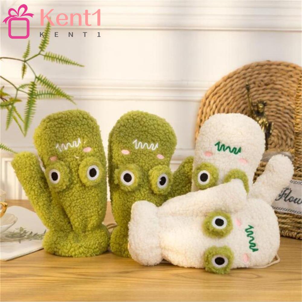 Găng Tay Vải Lông Mềm Mại Hình Chú Ếch Đáng Yêu Ket1