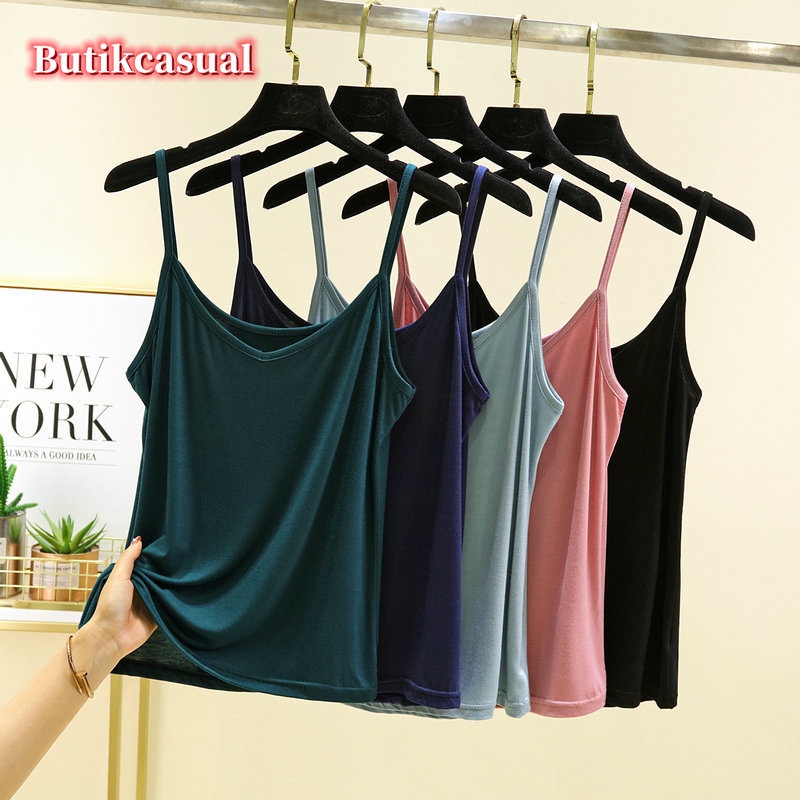 Áo Thun cotton Mỏng Sát Nách Cổ Chữ V Dáng Rộng Màu Trơn Thời Trang Mùa Hè 2023 Mới Cho Nữ