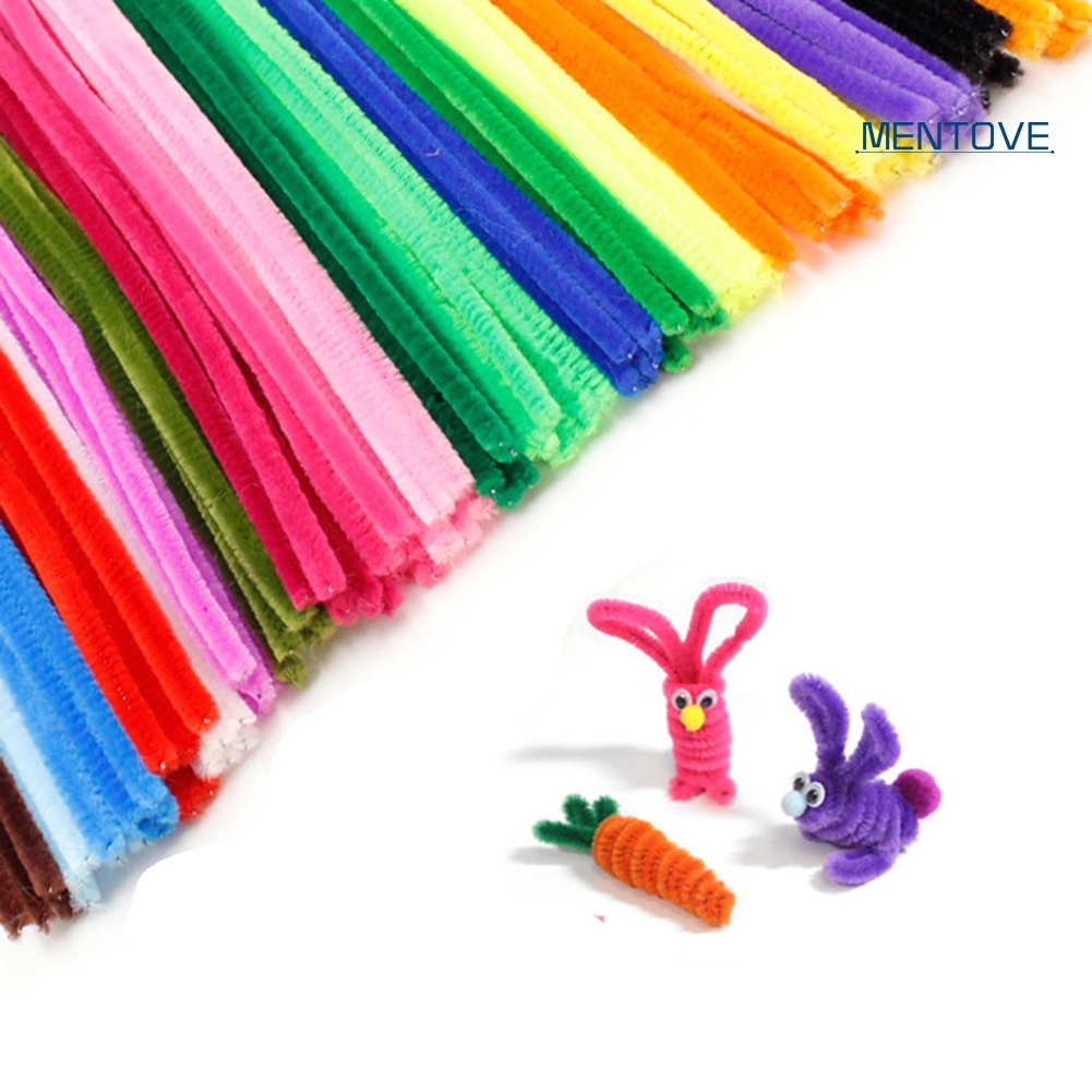 Set 100 Viên Sợi Chenille Nhiều Màu Sắc Làm Đồ Thủ Công Nghệ Thuật DIY Cho Bé
