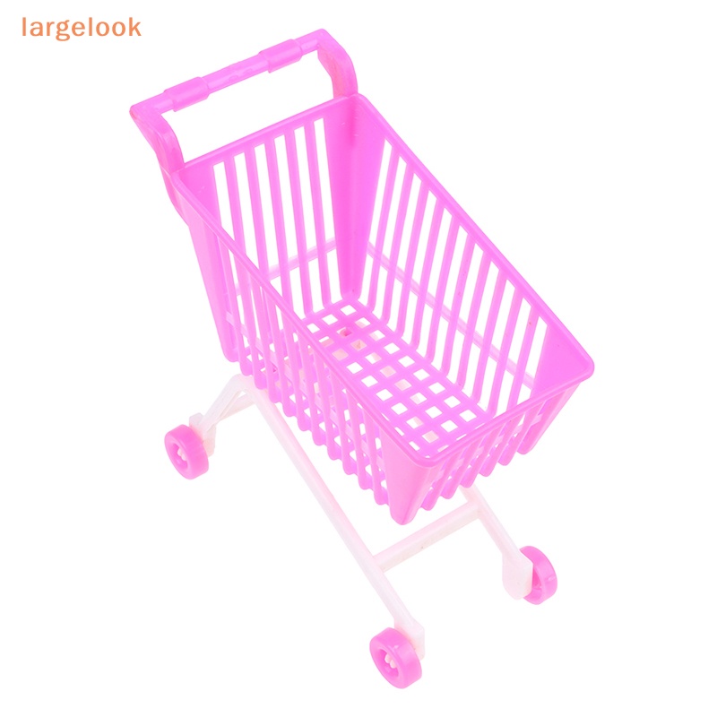 Mô Hình Xe Đẩy Mua Sắm Mini Bằng Nhựa Trang Trí Nhà Búp Bê