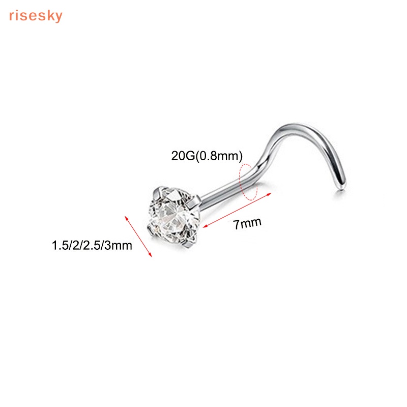 1 Khuyên Mũi Bằng Thép Không Gỉ Đính Pha Lê Thời Trang