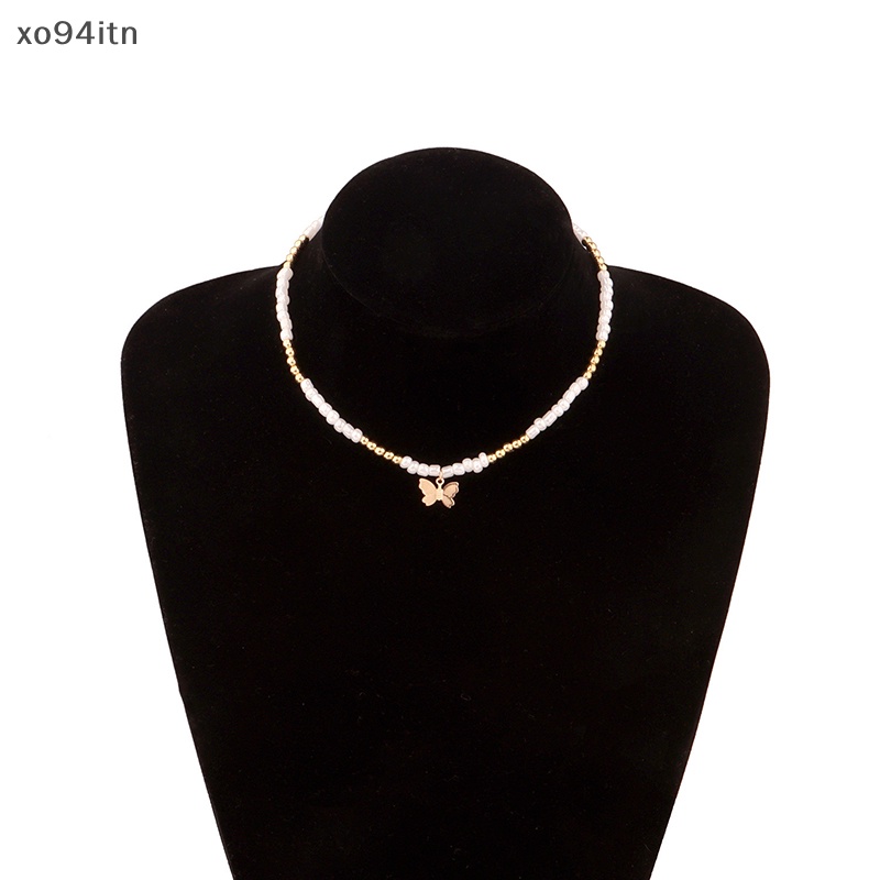 Vòng Cổ Choker Xỏ Hạt Nhiều Màu Sắc Mặt Hình Bướm Nhỏ Phong Cách Bohemia Cho Nữ