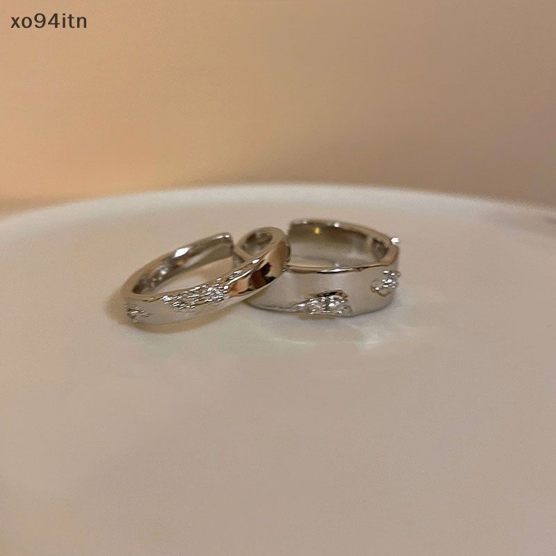 Set 2 Nhẫn Hở Mạ Bạc Đính Đá Nhiều Màu Sắc Phong Cách Punk Cổ Điển