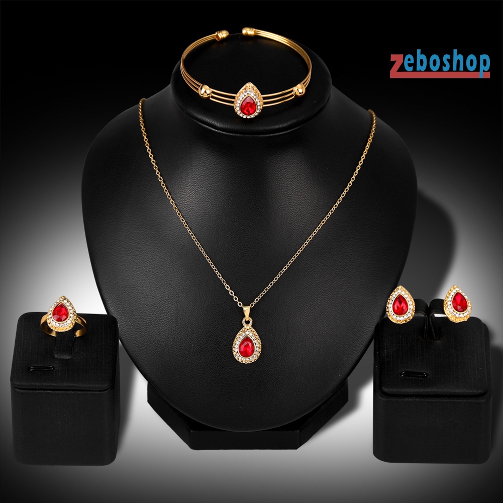 Bộ Trang Sức Mạ Vàng Hình Giọt Nước Phong Cách Retro