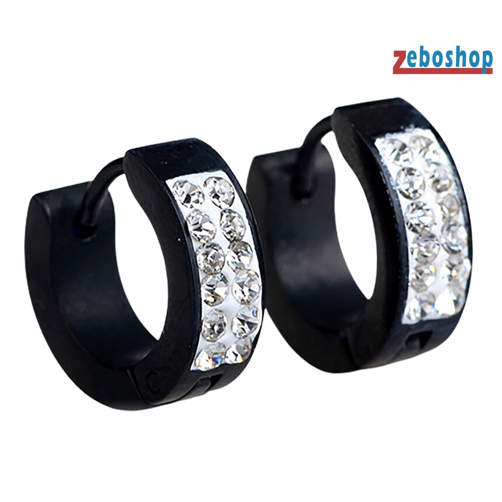 1 Đôi Khuyên Tai Tròn Nhỏ Bằng Thép Titan Phong Cách Punk Dành Cho Tiệc Tùng