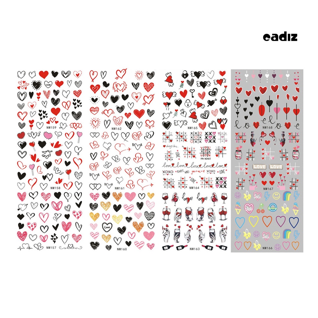 Bộ 12 Miếng Dán Trang Trí Móng Tay Nghệ Thuật Tự Dính Không Phai Màu