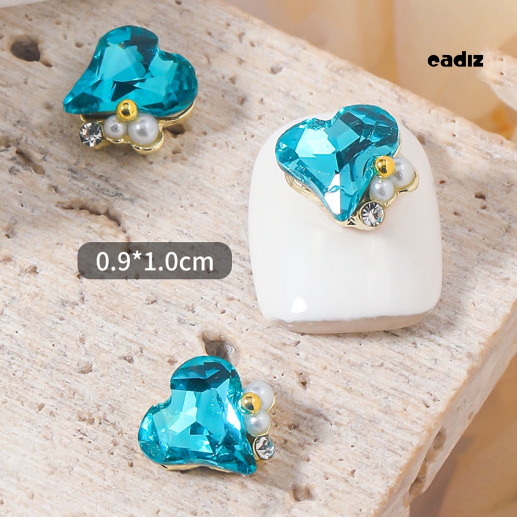 Bộ 5 Đá Đính Ngọc Trai / Trái Tim / Ngôi Sao 3D Lấp Lánh Trang Trí Móng Nghệ Thuật