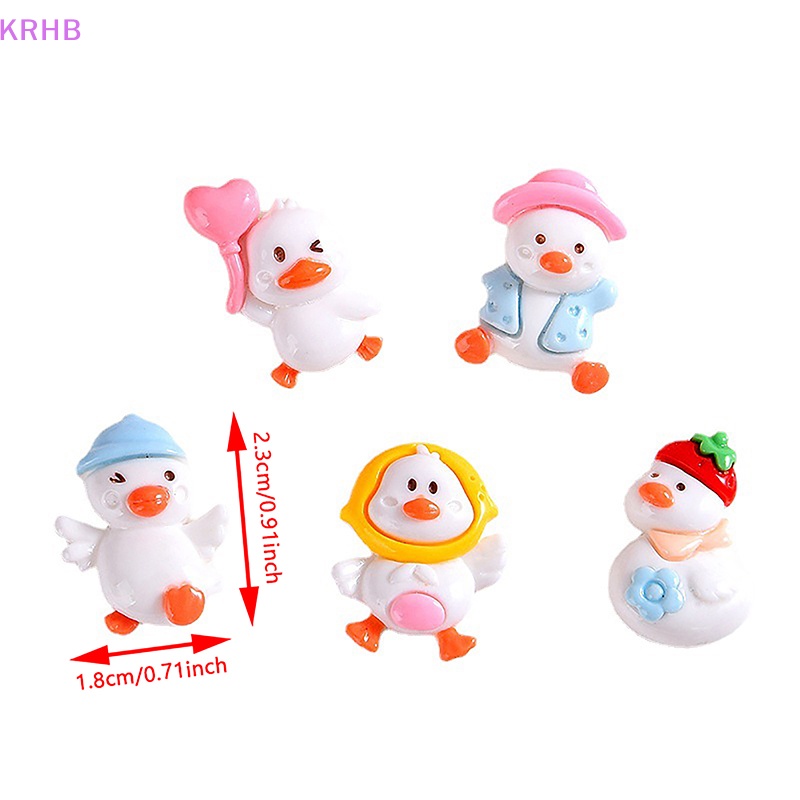 Set 10 Phụ Kiện Kẹp Tóc Hình Chú Vịt Nhỏ Dễ Thương Bằng Nhựa Resin Diy Mới