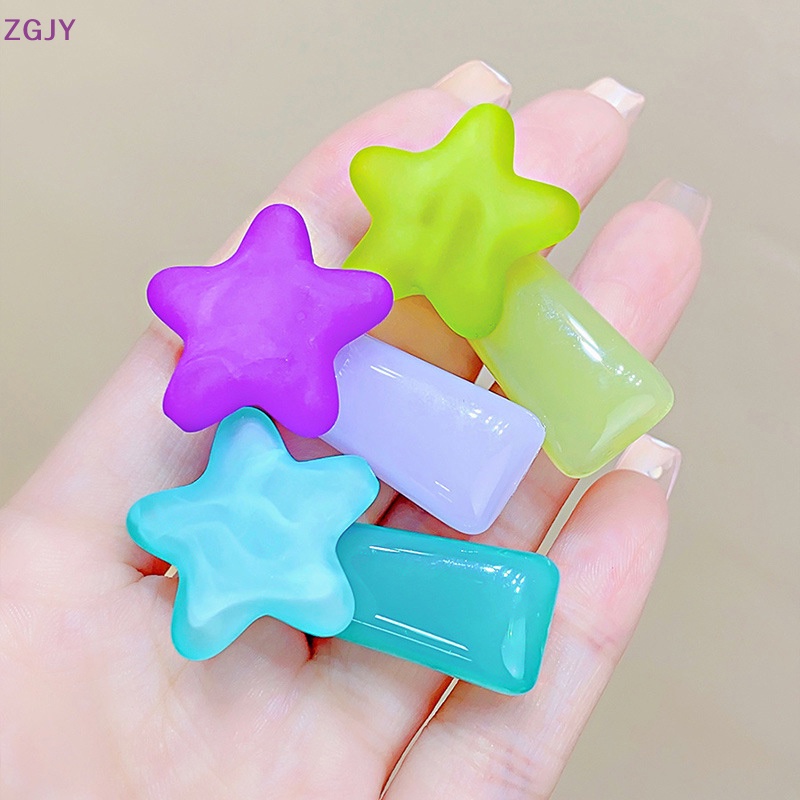 Kẹp Tóc Hình Ngôi Sao Bằng Resin Màu Sắc Ngọt Ngào Dễ Thương Thời Trang Mùa Hè Cho Bé Gái Mới