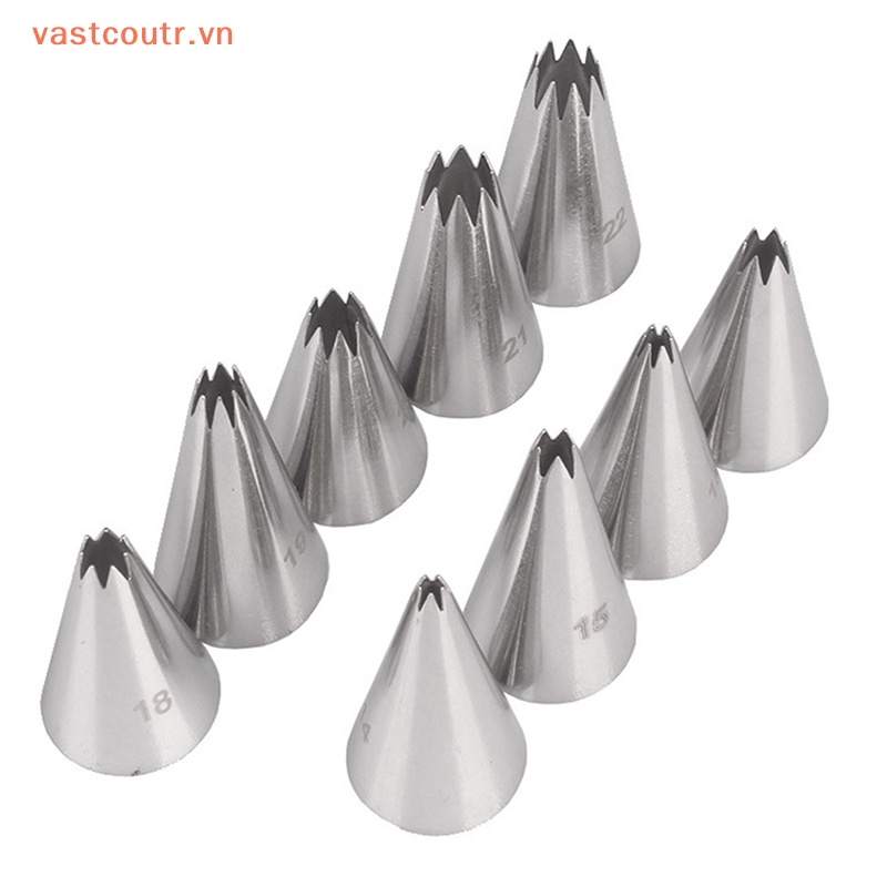 Bộ 9 Đuôi Bắt Bông Kem Trang Trí Bánh Bằng Kim Loại