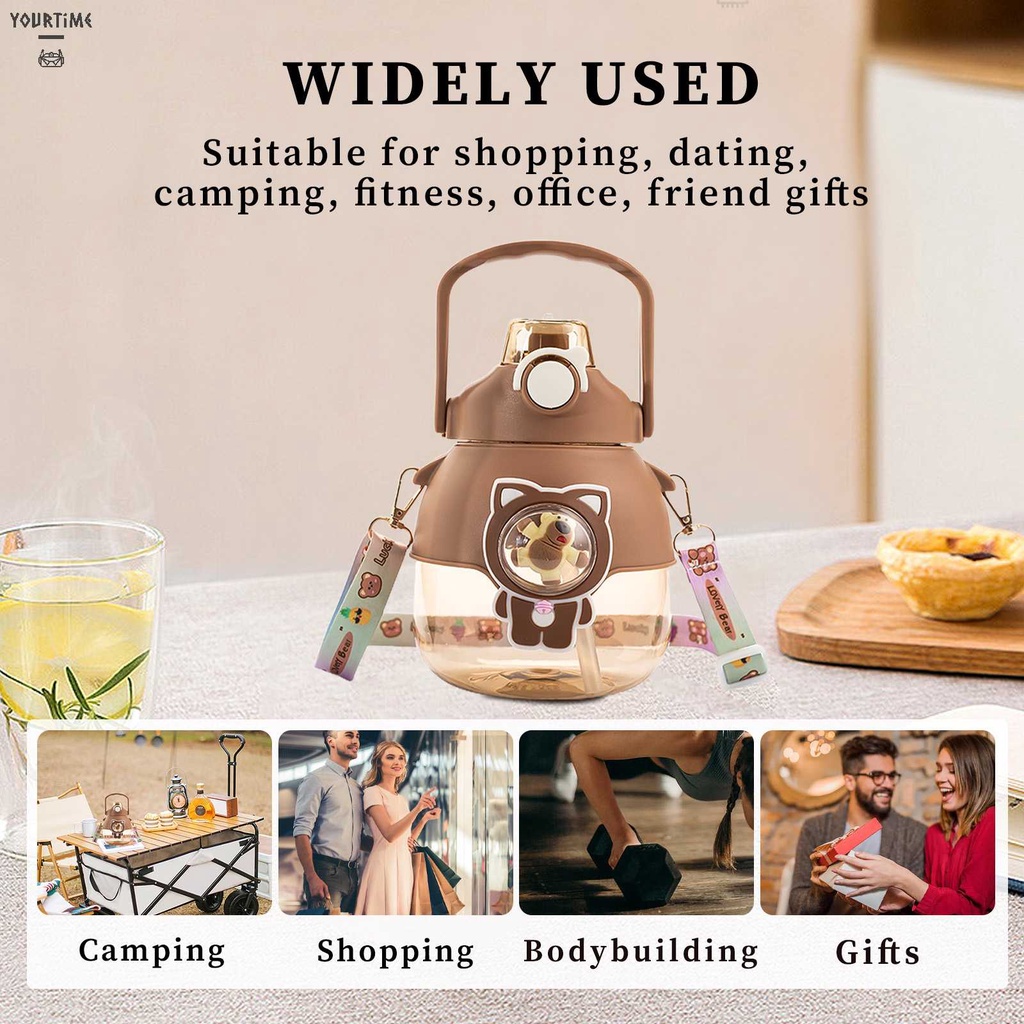 Bình Nước 1300ml Có Ống Hút Chống Tràn Tiện Dụng Cho Bé