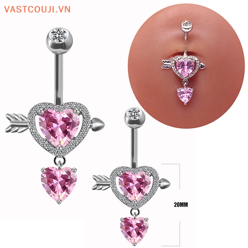 Khuyên Mũi Hình Trái Tim Bằng Thép Không Gỉ Thời Trang