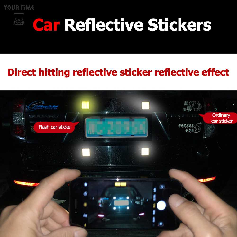 Bộ 10 Miếng Dán Phản Quang Cảnh Báo Bằng PVC Trang Trí Xe Hơi