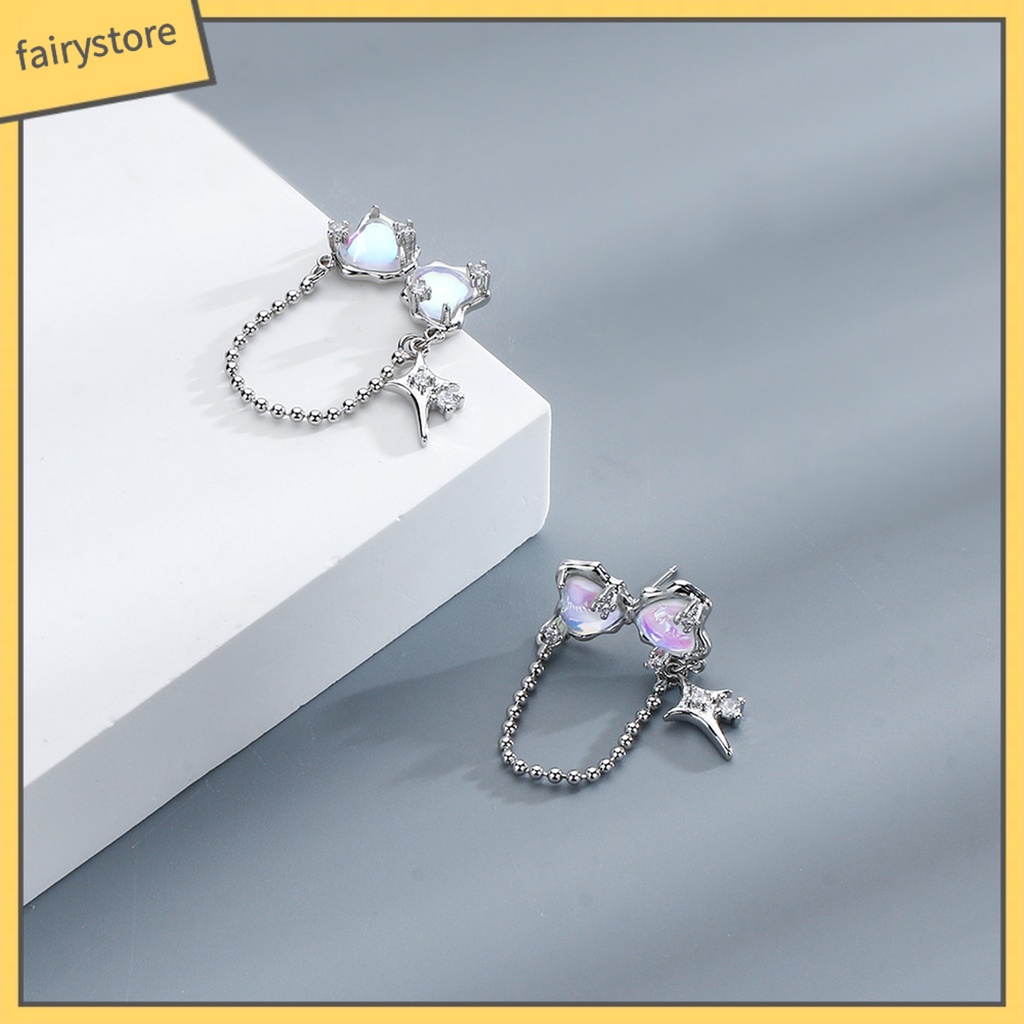 1 Khuyên Tai Dáng Dài Đính Đá Zircon Thời Trang