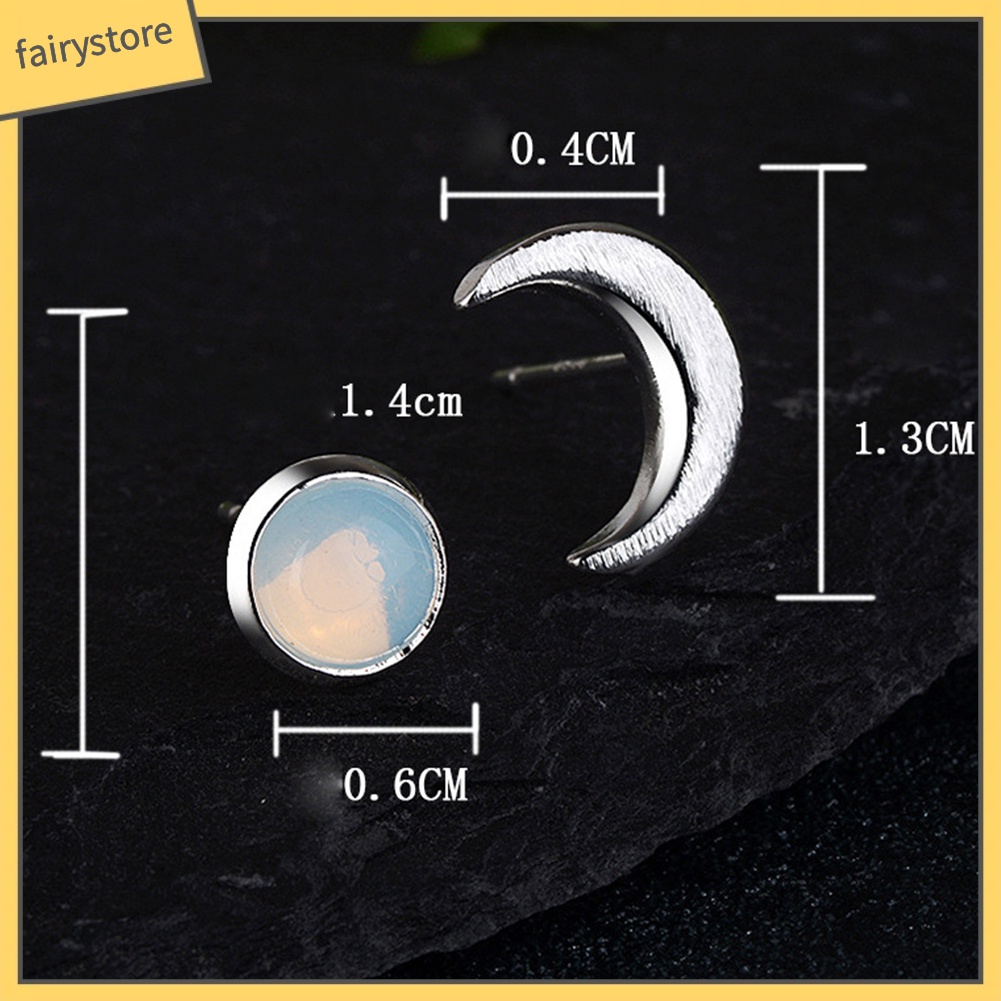 Khuyên Tai Đính Đá Mặt Trăng / Mặt Trời / Mặt Trời Thời Trang Cho Nữ