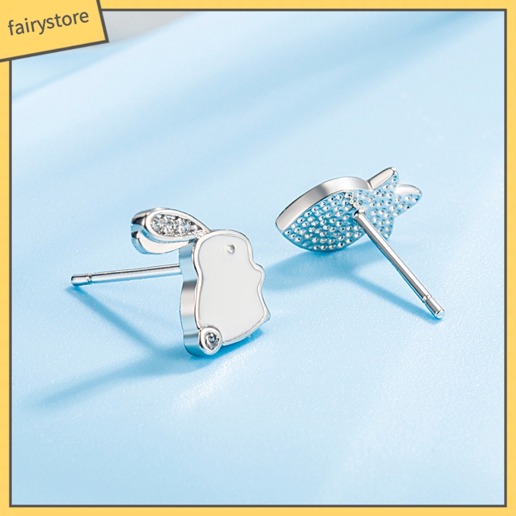 1 Đôi Khuyên Tai Hình Thỏ Và Cà Rốt Mini Dễ Thương