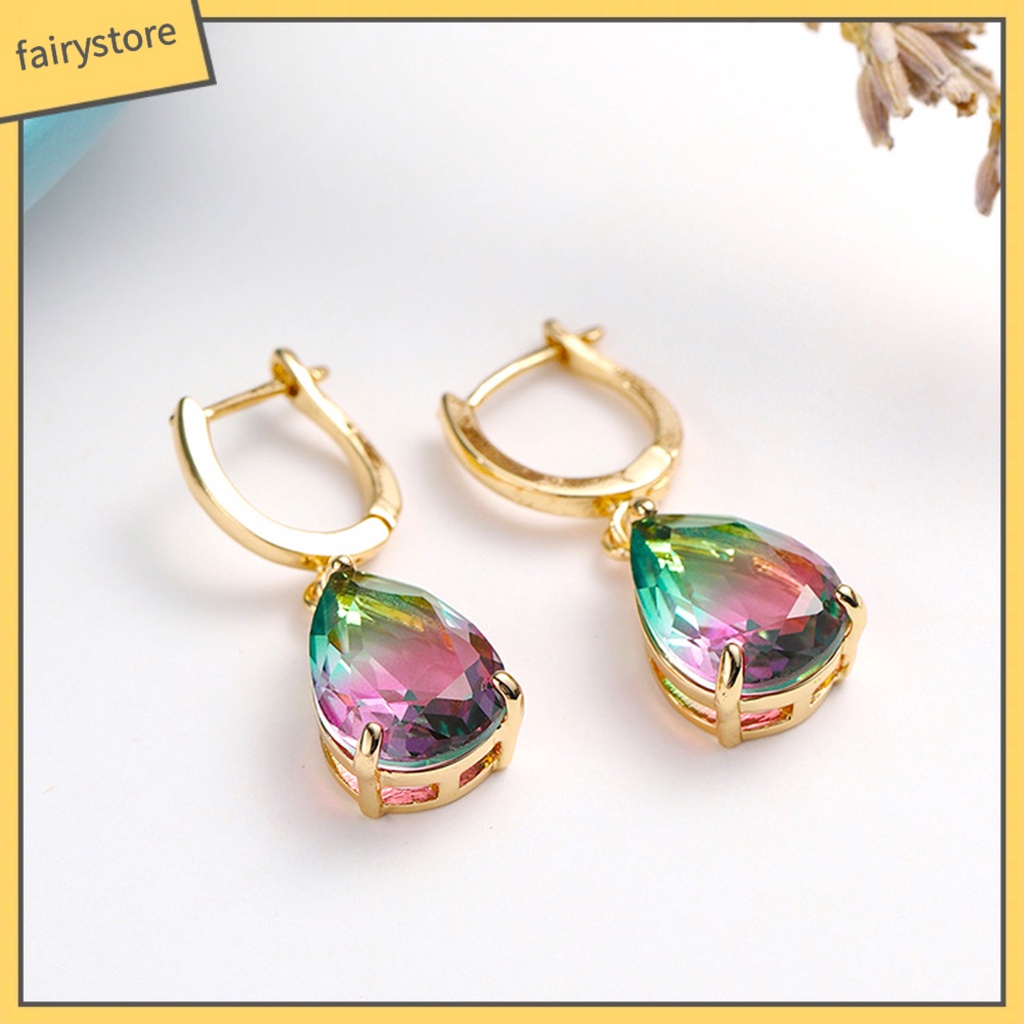 Bông Tai Hình Giọt Nước Đính Đá Thời Trang Dành Cho Nữ