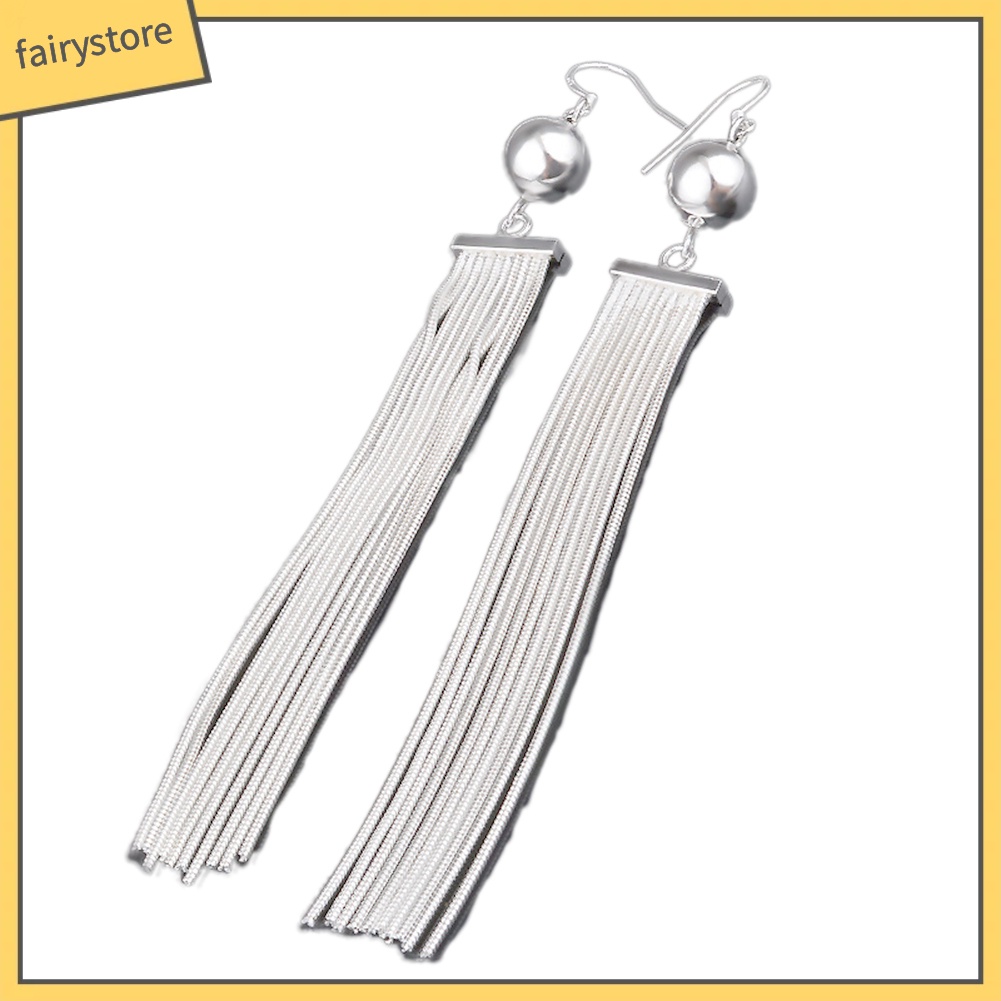 Đôi Bông Tai DáNg DàI Tua Rua ĐíNh HạT ThờI Trang Cho Nữ