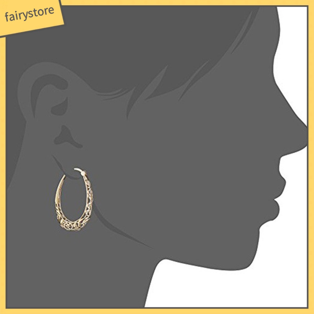 1 Đôi Bông Tai Hình Tròn Thiết Kế Đục Lỗ Thời Trang Dành Cho Nữ