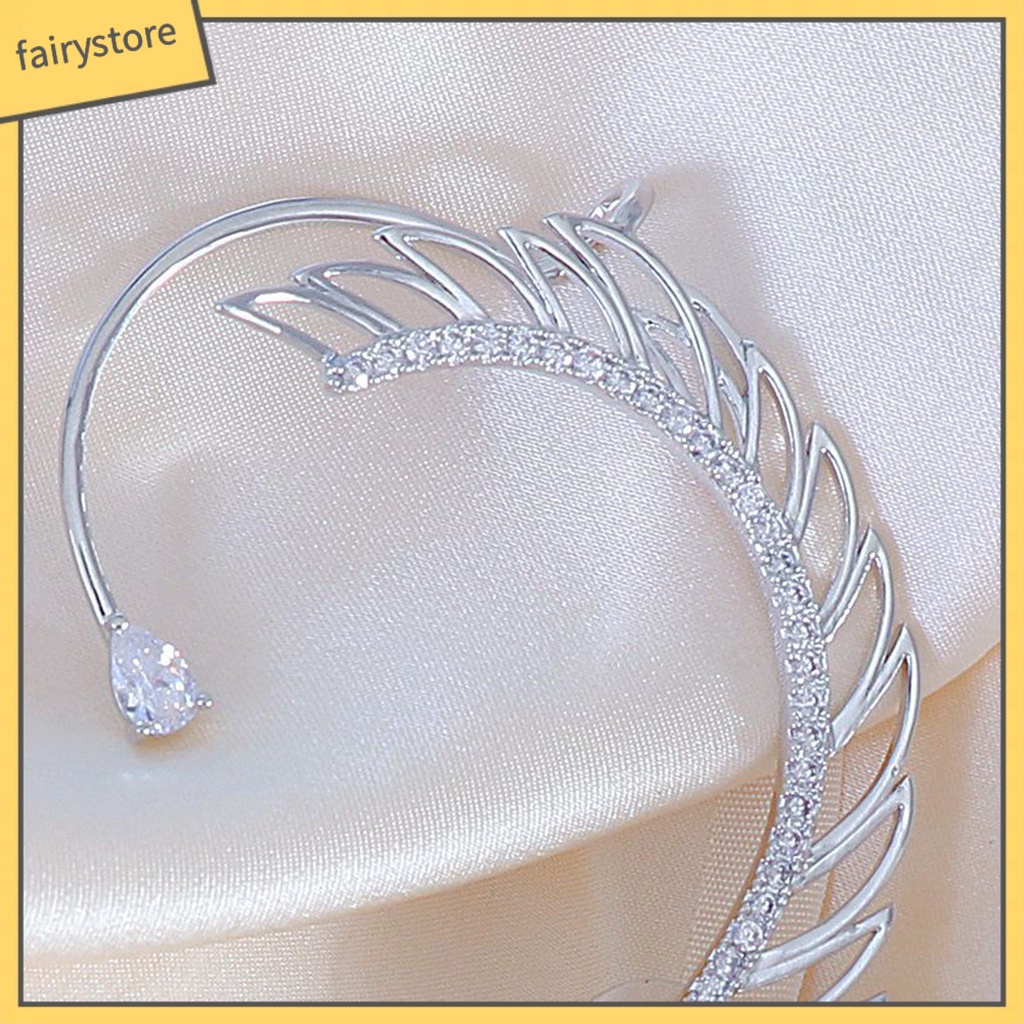 1 Đôi Bông Tai Hình Cánh Đính Đá Lấp Lánh Thời Trang Cho Nữ