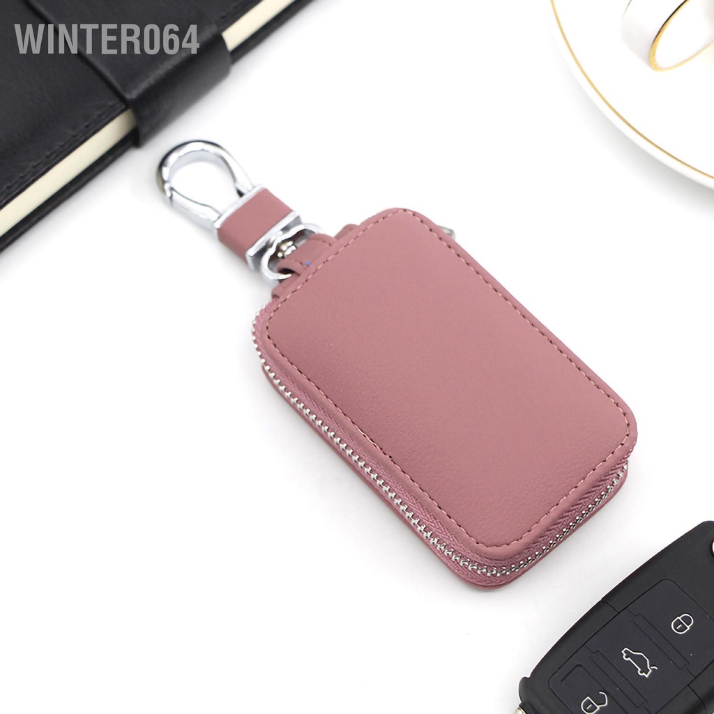 Winter064 Hộp đựng chìa khóa ô tô có kéo di động Chất liệu PU mượt mà hơn Giá đỡ dễ thương để lưu trữ mang theo