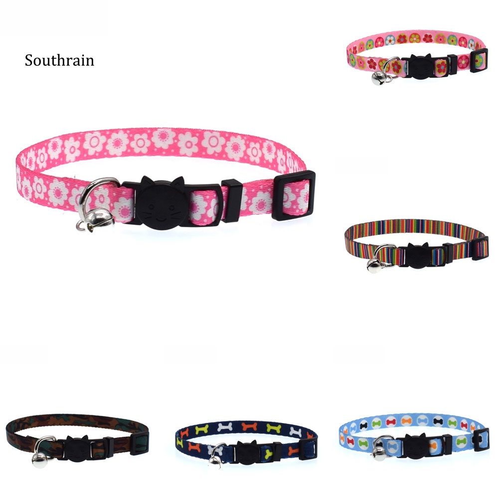 Vòng Cổ Khóa Cài An Toàn In Họa Tiết Dễ Thương Có Thể Điều Chỉnh Thời Trang Cho Thú Cưng