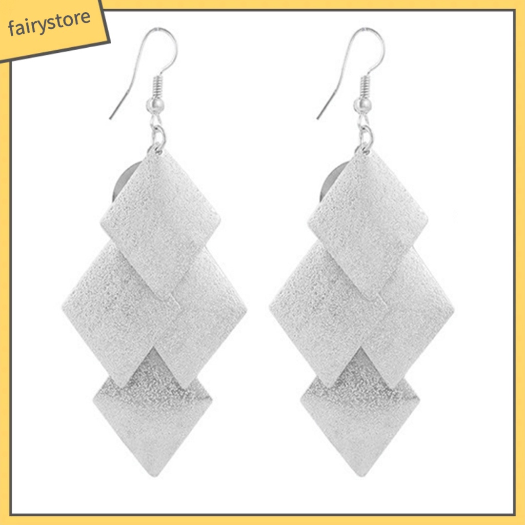 [FRO] Bông Tai Móc Treo Dáng Dài Hình Thoi Lấp Lánh Cho Nữ