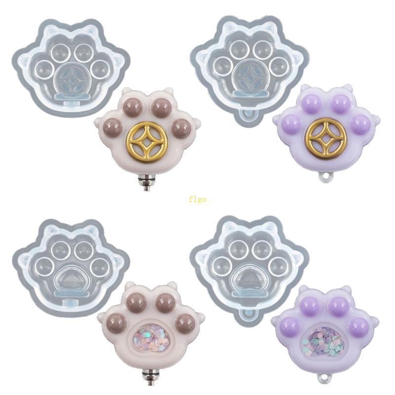 Khuôn Làm Móc Khóa Hình Dấu Chân Mèo Bằng Nhựa Resin Dễ Thương