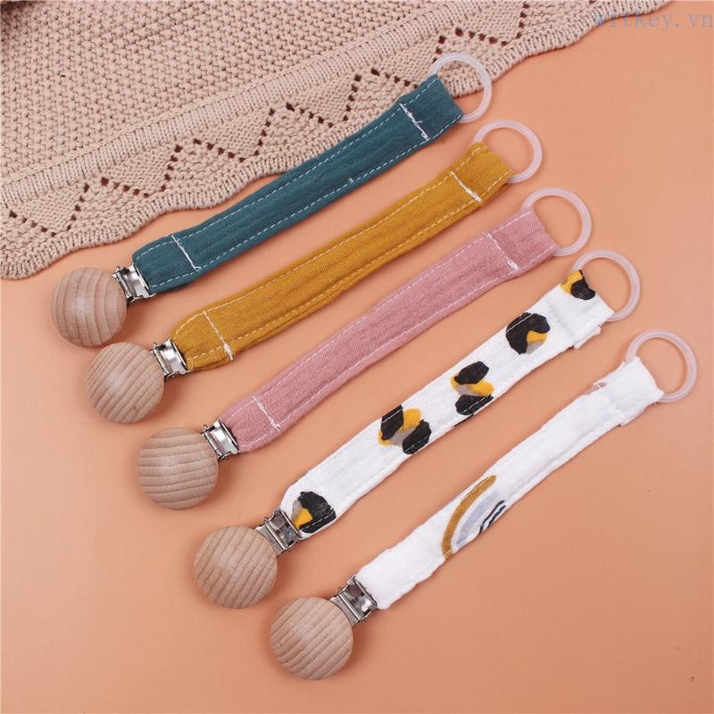 Giá Đỡ Núm Vú Giả Bằng Vải Cotton Mềm Mại In Họa Tiết Phối Dây Xích Kẹp Tiện