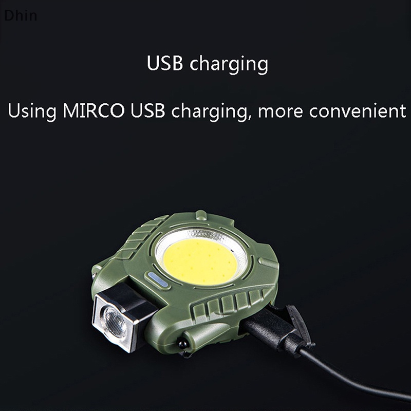 Đèn Pin Mini 6WCOB XPE Gắn Đầu Kẹp Tiện Dụng