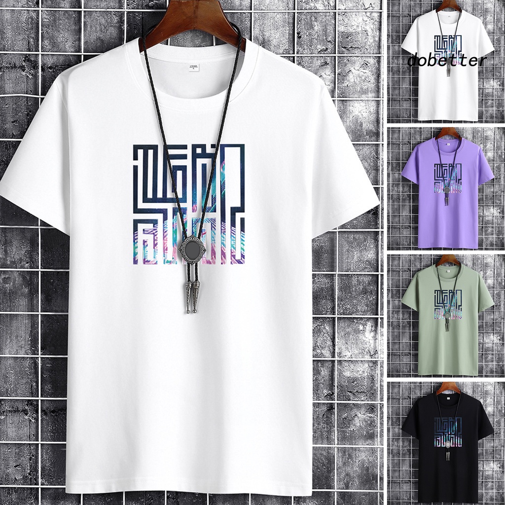Áo Thun Tay Ngắn Cổ Tròn In Họa Tiết Kỹ Thuật Số Phong Cách Đường Phố Thời Trang Mùa Hè Cho Nam