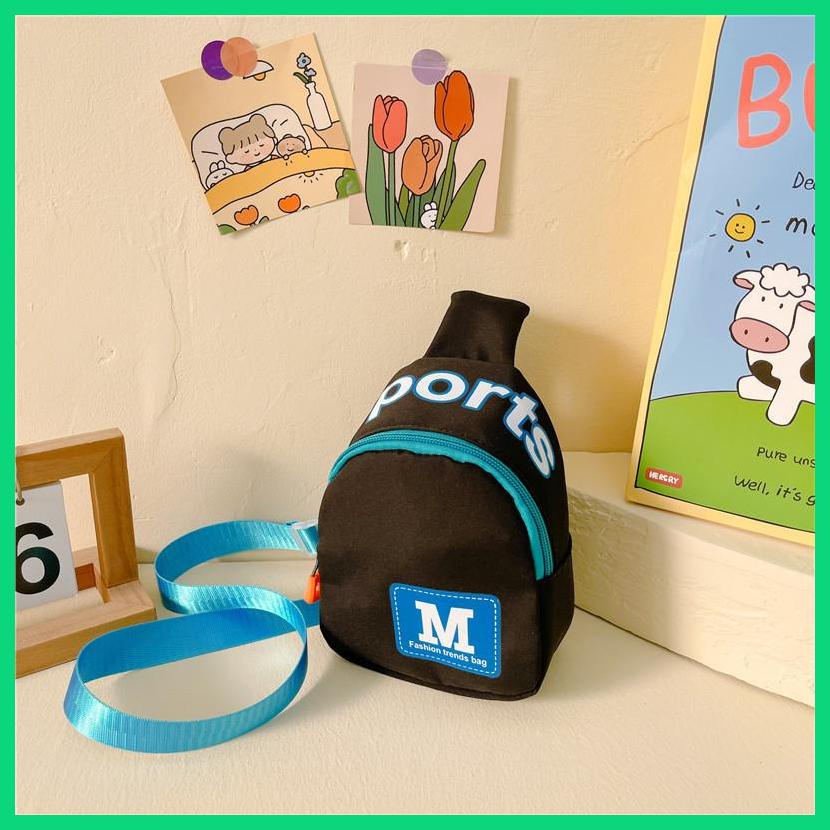 Túi Đeo Chéo Ngực Bằng Vải oxford Gọn Nhẹ In Chữ Màu Tương Phản Thời Trang Mới 2023 Cho Bé Trai Jwvn