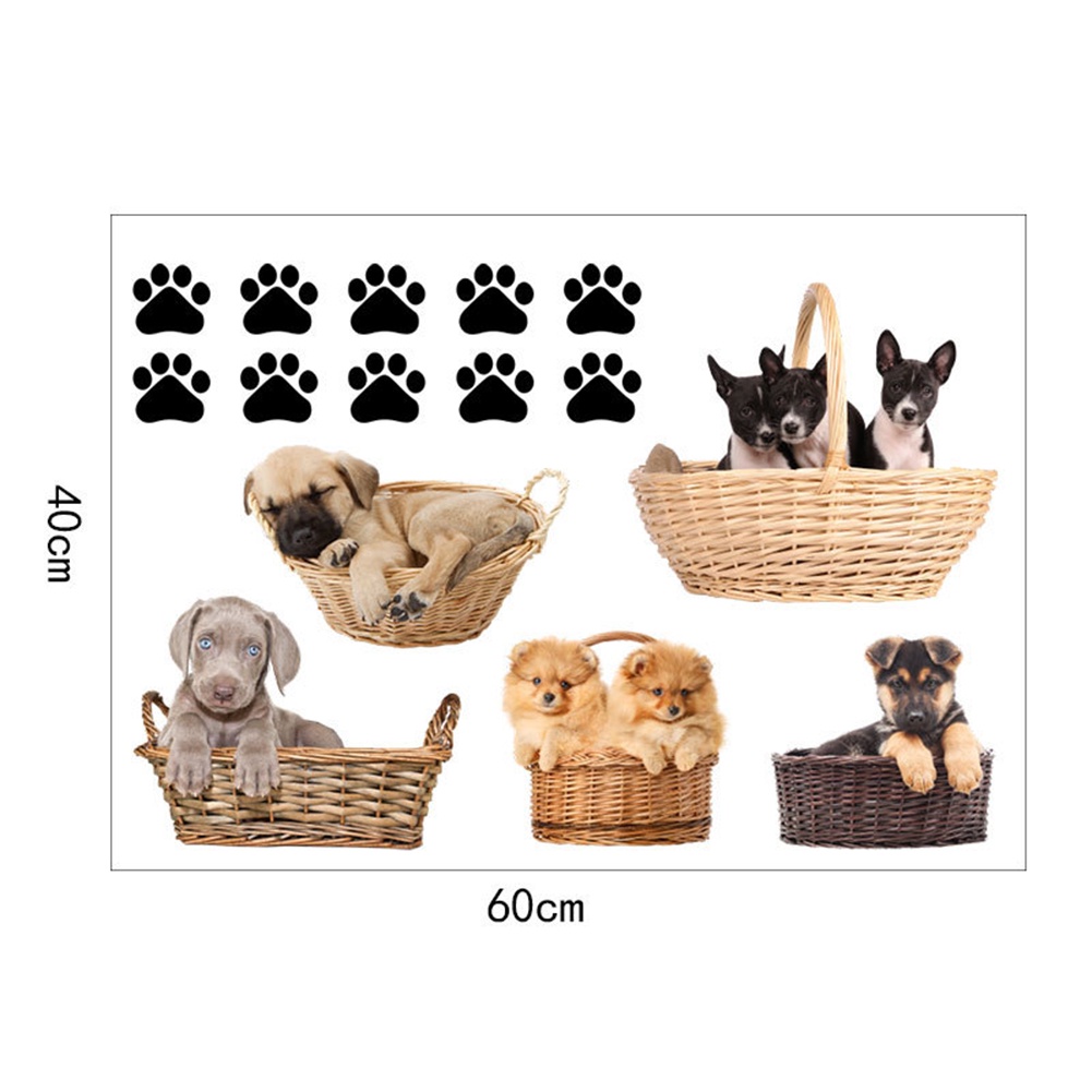 Miếng Dán Tường Trang Trí Hình Dấu Chân Cún Hoạt Hình Tháo Rời Được DIY Dành Cho Phòng Trẻ Em