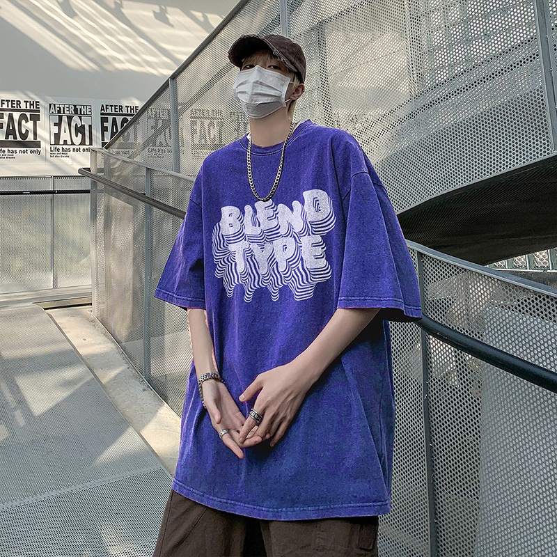 Áo Thun Nam Tay Ngắn Có In Hình Phong Cách Đường Phố Mỹ Cá Tính