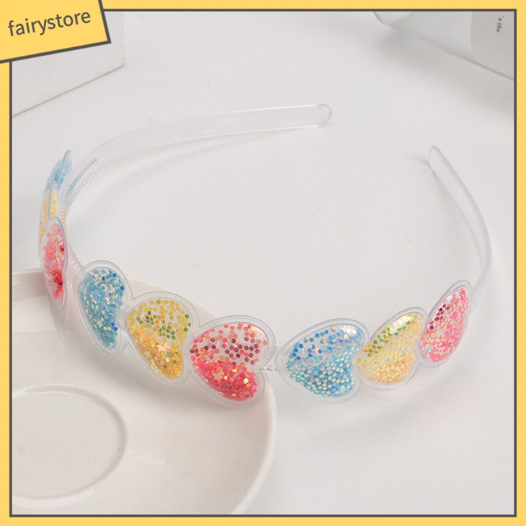 Cài Tóc Hình Trái Tim Trong Suốt Đính Kim Sa Lấp Lánh Dễ Thương Cho Nữ