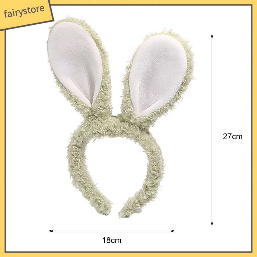 Băng Đô Cài Tóc Tai Thỏ Phủ Lông Chống Trượt Dễ Thương