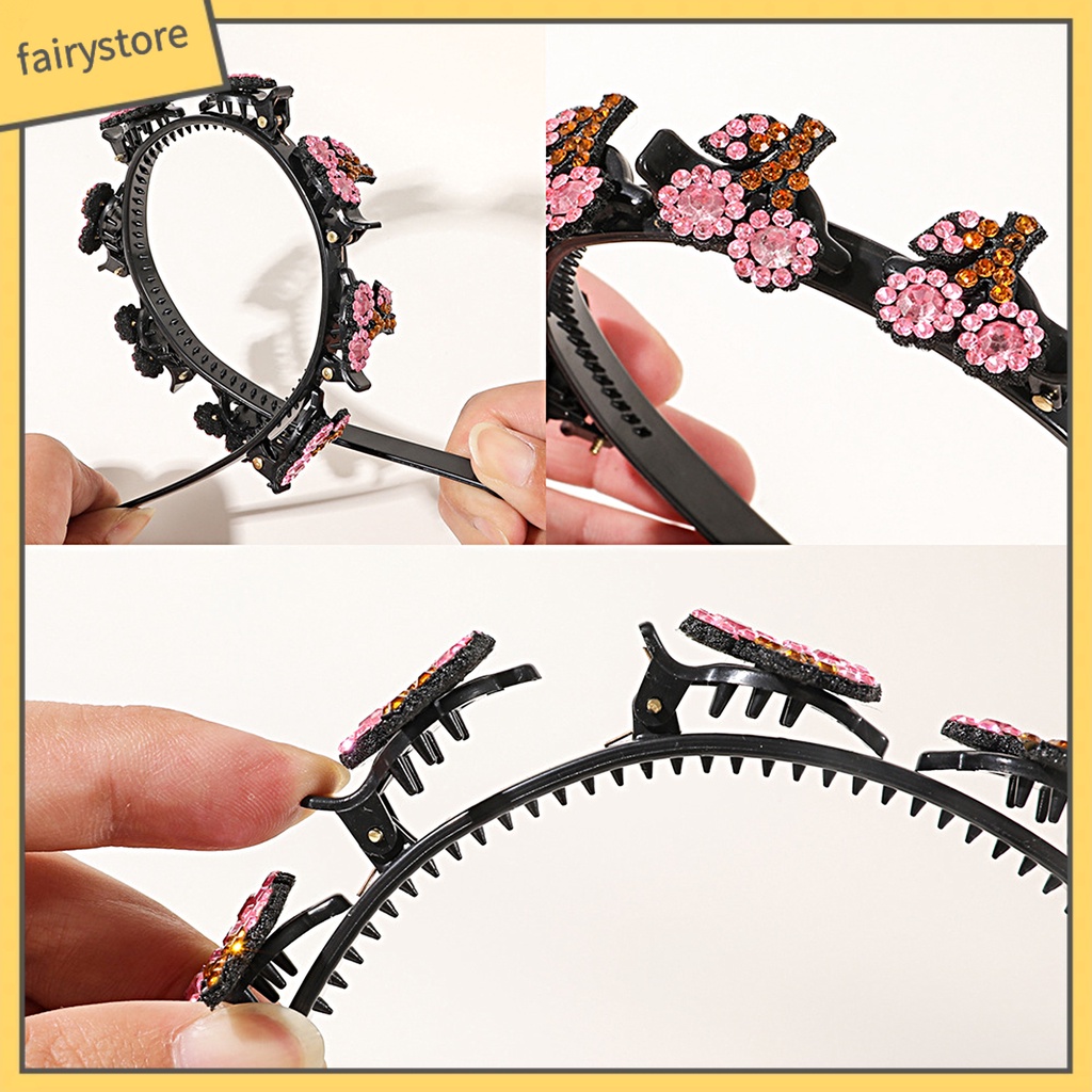 Cài Tóc Hình Cánh Hoa Đính Đá Lấp Lánh Chống Trượt Hai Lớp Dành Cho Nữ