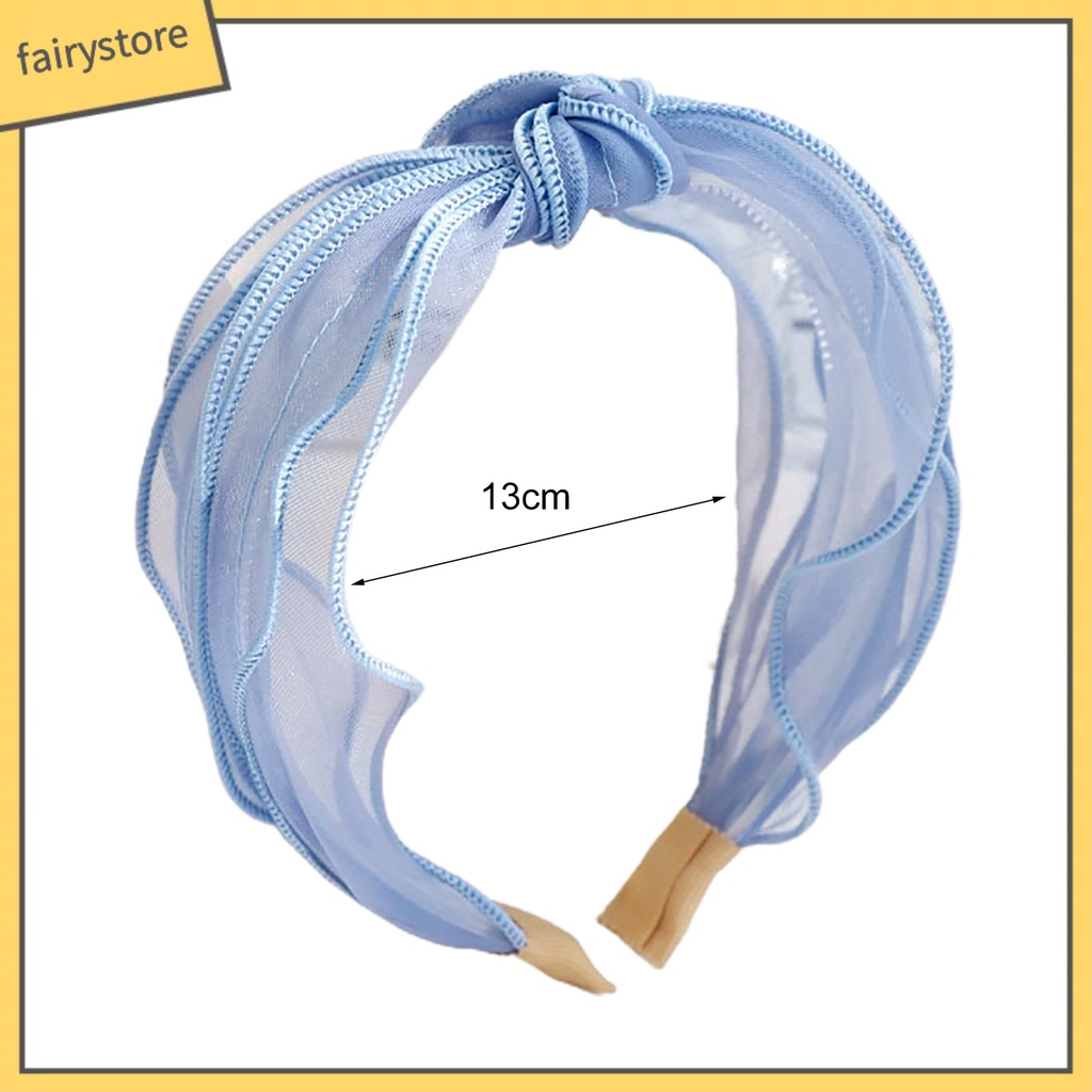 Băng Đô Cài Tóc Bản Rộng Chống Trượt Thắt Nút Màu Trơn Đáng Yêu Thích Hợp Sử Dụng Hàng Ngày