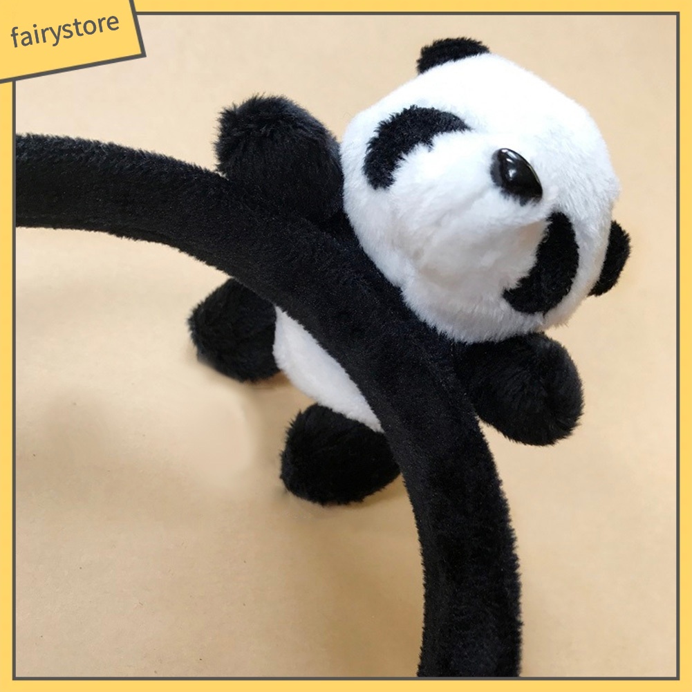 Băng Đô Cài Tóc Co Giãn Hình Gấu Trúc Hoạt Hình Đáng Yêu Cho Nữ