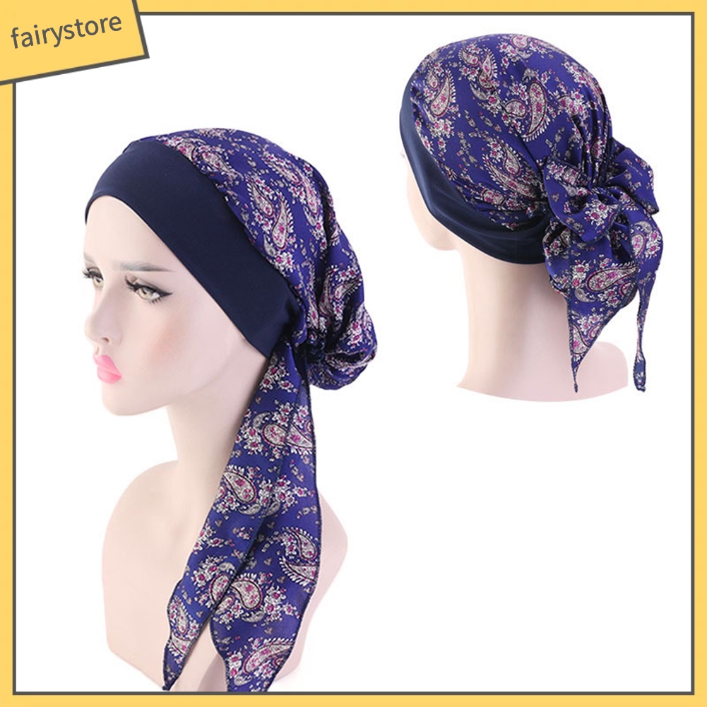 Mũ Trùm Đầu Co Giãn In Họa Tiết Hoa Phong Cách Cướp Biển Cho Nữ