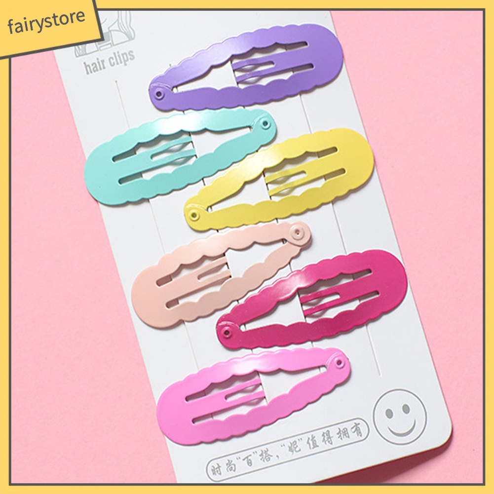 Set 6 Kẹp Tóc Hình Ngôi Sao / Trái Tim Màu Sắc Kẹo Ngọt