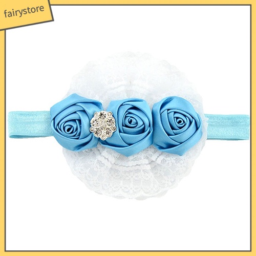 Băng Đô Ren Hoa Hồng Co Giãn Dễ Thương Cho Bé Gái