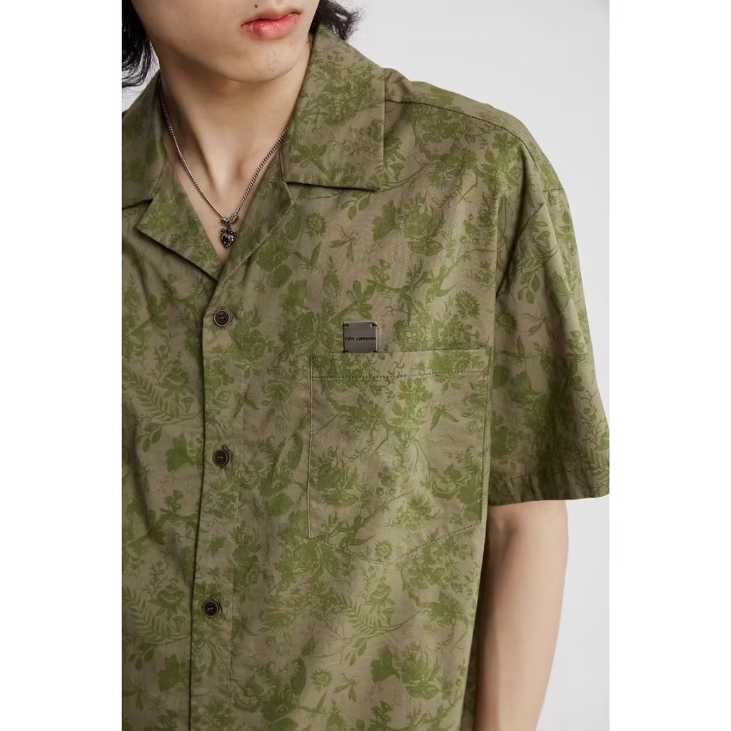 Áo Sơ Mi Ngắn Tay In Họa Tiết Sáng Tạo Theo Phong Cách Mùa Hè Nhật Bản Dành Cho Nam