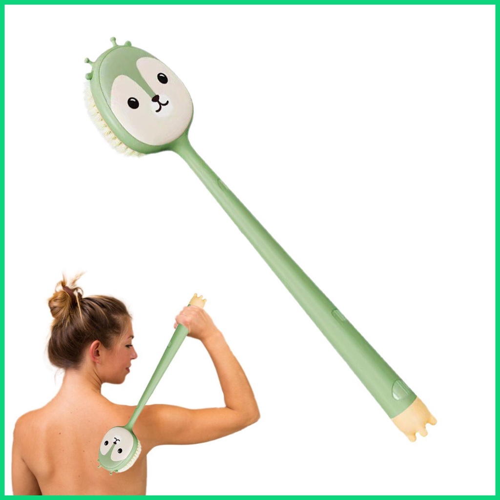 Bàn Chải Chà Lưng 2 Trong 1 Hai Mặt Cán Dài Tiện Dụng Cho Nhà Tắm