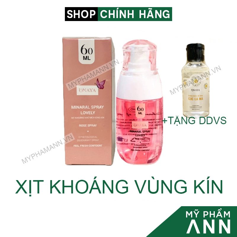 Xịt Khoáng Khử Mùi Vùng Kín Onaya Màu Hồng Chính Hãng