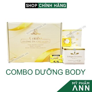 Combo Kem Body Collagen X3 Luxury + Tắm Trắng Colagen X3 + Kích Trắng Da Mỹ Phẩm Đông Anh