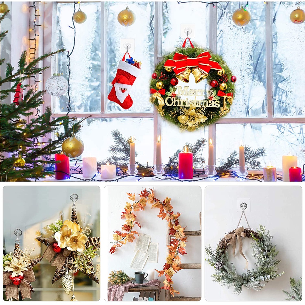 Móc Treo Đồ Dán Tường Trong Suốt Chịu Tải Nặng Đa Năng Cho Nhà Bếp Nhà Tắm