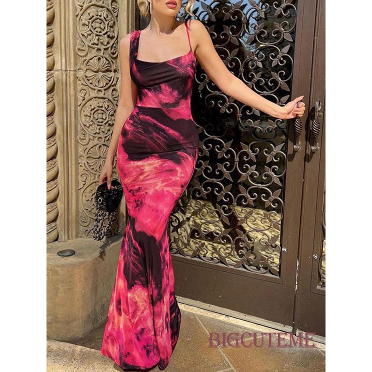 Đầm Hai Dây Sát Nách Nhuộm Màu Thời Trang Mùa Hè Cho Nữ