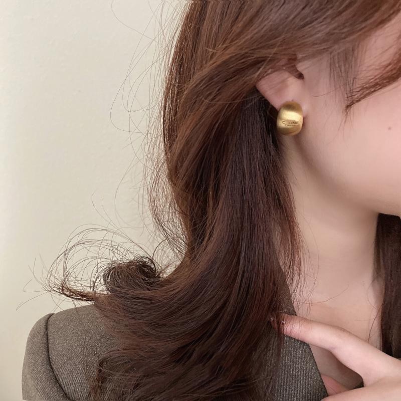 Bông Tai Màu Vàng Đồng Thiết Kế Đơn Giản Sang Trọng Thời Trang 2022 Cho Nữ